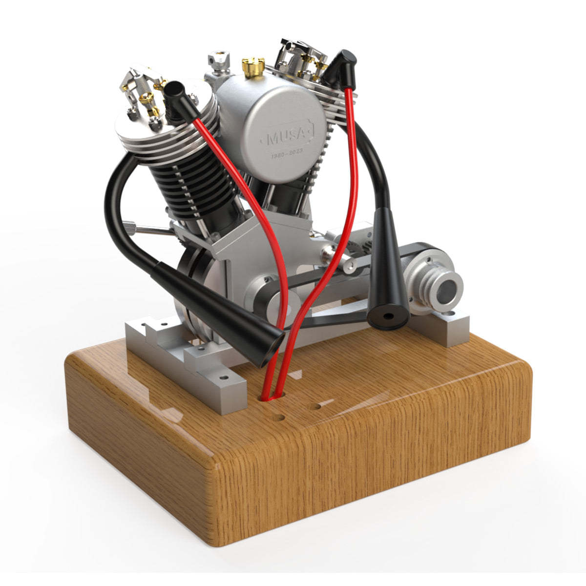 HelloWorld7-MUSA Hoglet Mini V-twin Engine V2 Gasoline 4-Stroke Engine Motorcycle With Kickstarter