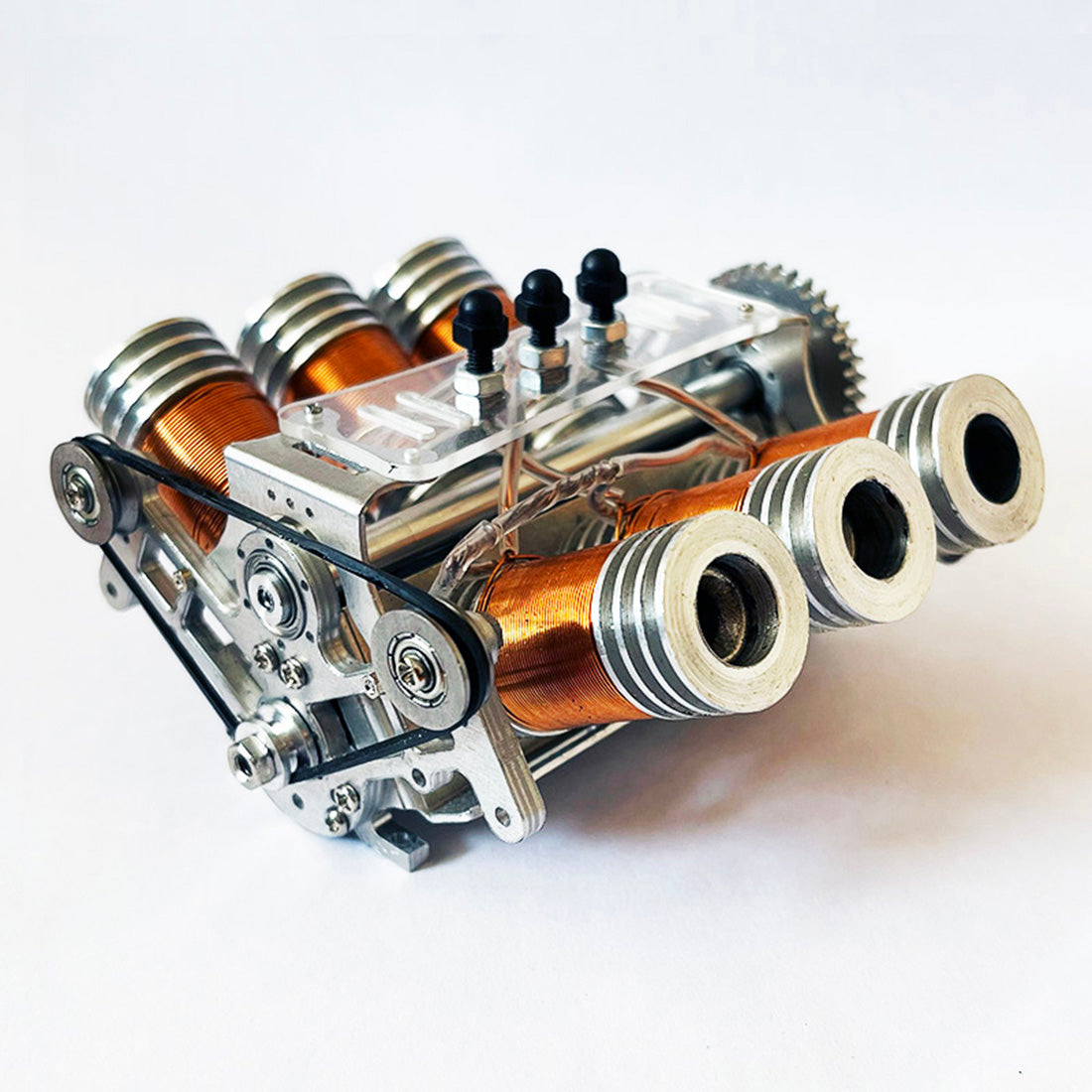 HelloWorld7-V6 Solenoid Engine Brushless Electromagnetic Motor Model Engine