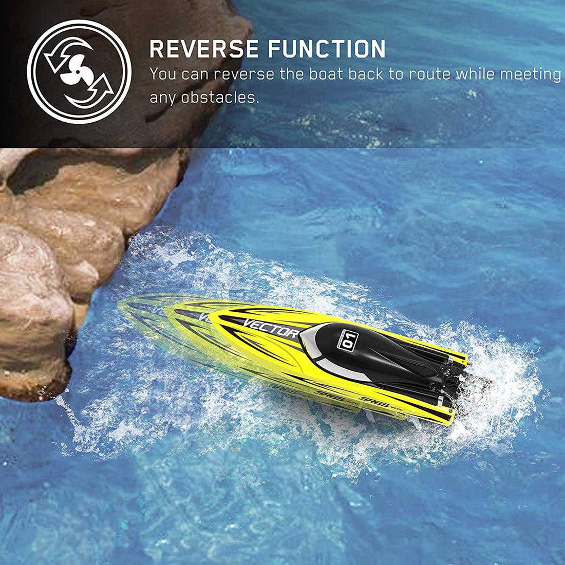 VOLANTEXRC Vector High-Speed RC Boat 60KM/H, 2.4GHz Brushless Electric Speedboat for Adults, Waterproof Radio Control Racing Boat for Pools, Rivers, and Lakes - RTR-helloworld7