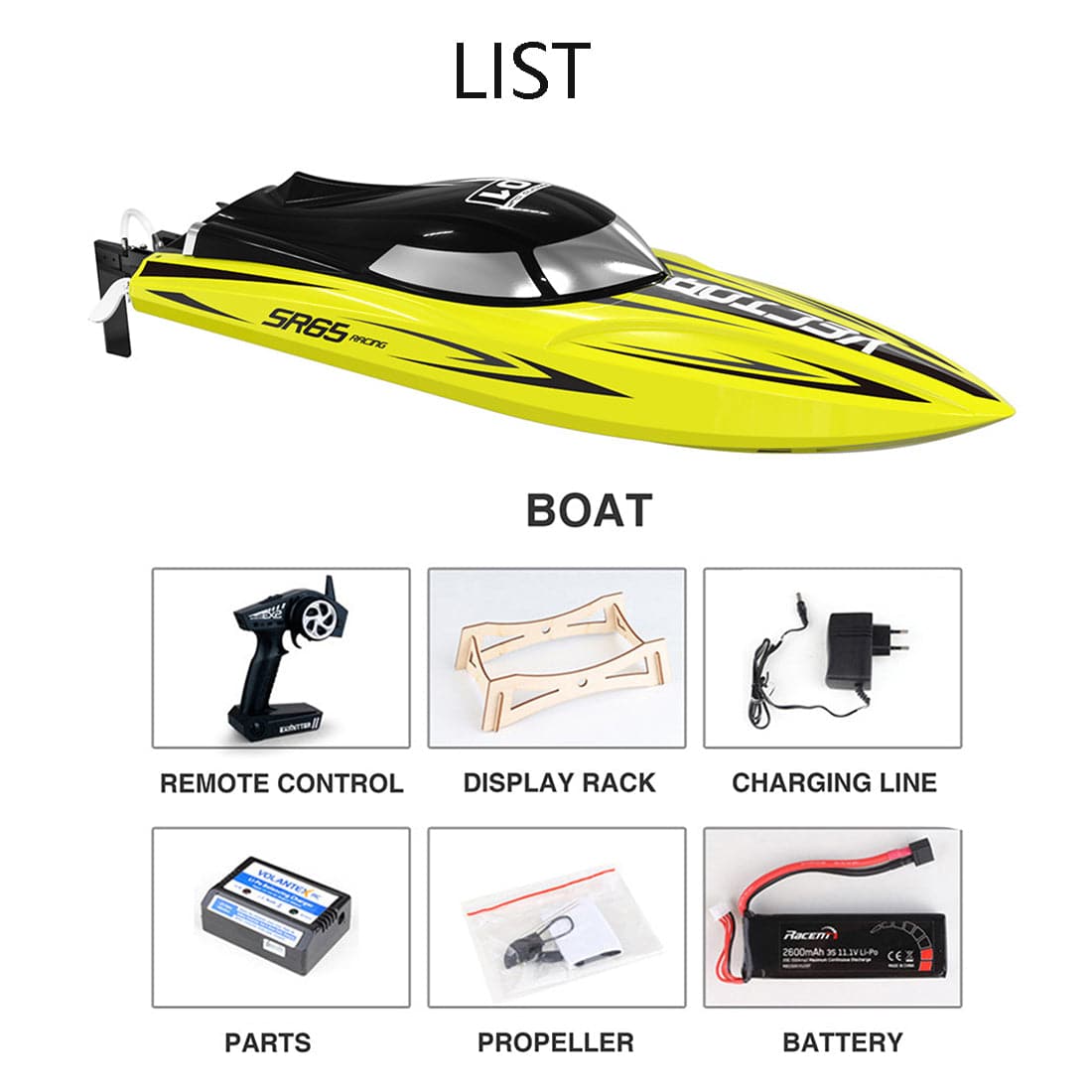 VOLANTEXRC Vector High-Speed RC Boat 60KM/H, 2.4GHz Brushless Electric Speedboat for Adults, Waterproof Radio Control Racing Boat for Pools, Rivers, and Lakes - RTR-helloworld7