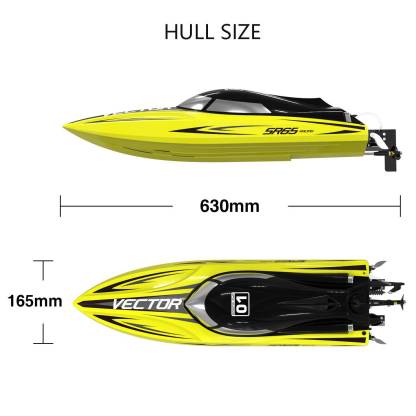 VOLANTEXRC Vector High-Speed RC Boat 60KM/H, 2.4GHz Brushless Electric Speedboat for Adults, Waterproof Radio Control Racing Boat for Pools, Rivers, and Lakes - RTR-helloworld7