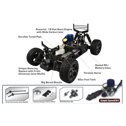 HelloWorld7-VRX RH1029 Flash-Rally 2.4GHz 1/10 4WD Nitro RTR Off-road Rally Methanol RC Car