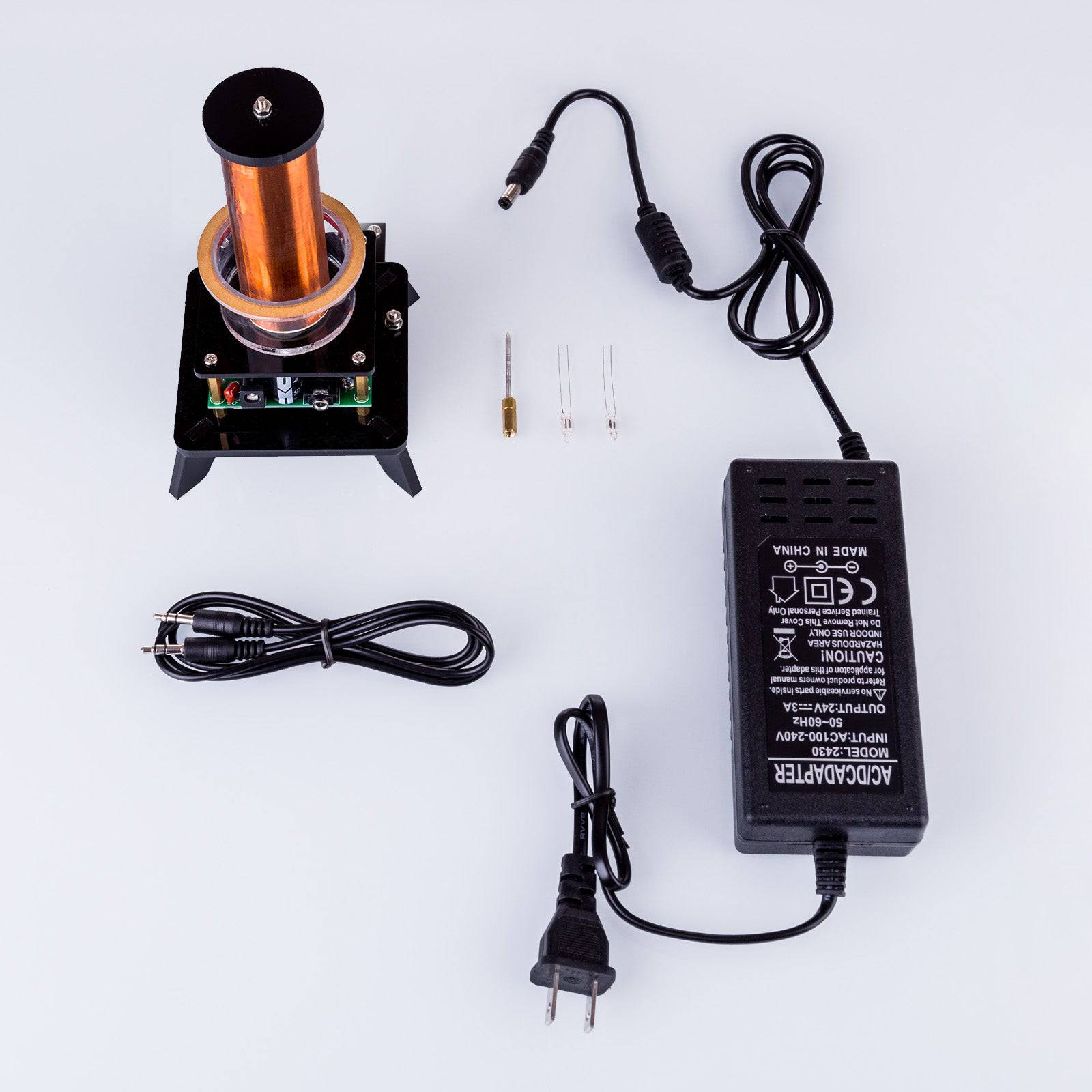 HelloWorld7-Wireless Power Transmission Table Musical Tesla Coil Plasma Motor Speaker - US Plug