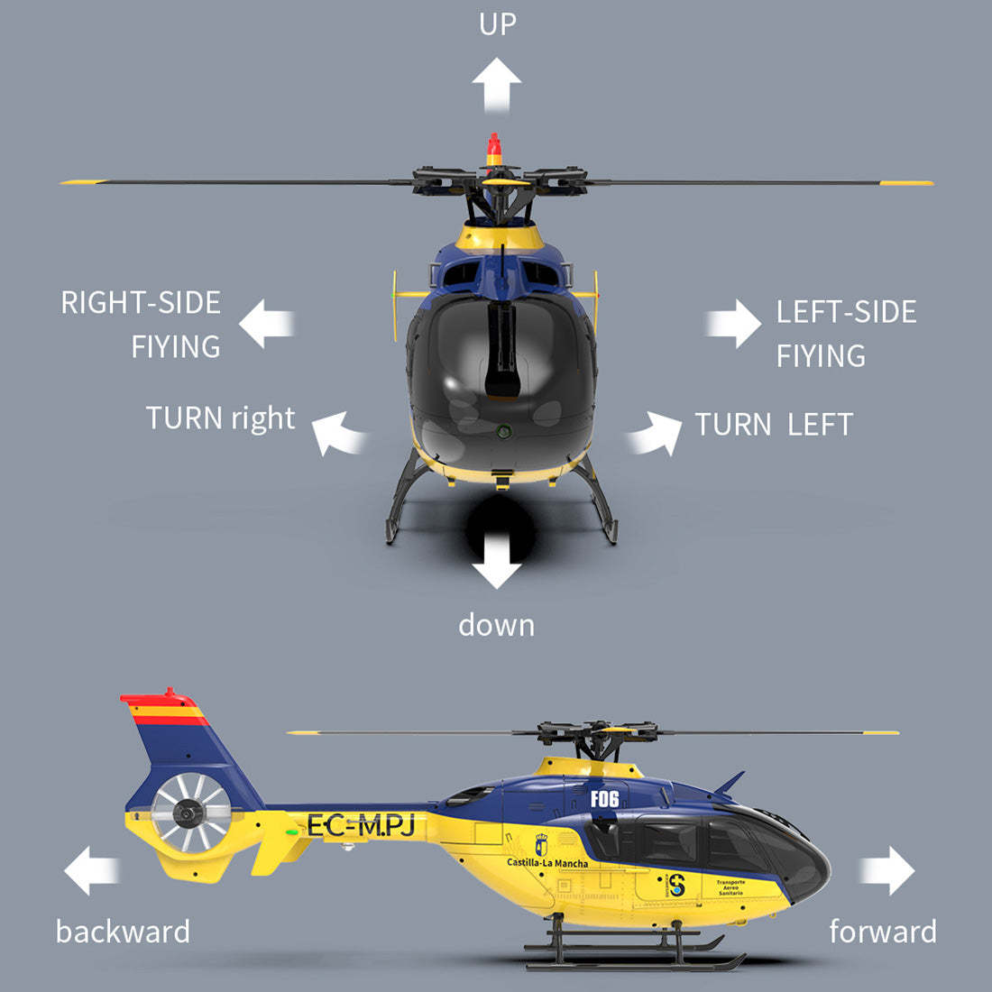 HelloWorld7-YU XIANG EC-135 1/36 2.4G 6CH Direct Drive Brushless 3D/6G RC Helicopter Model - RTF Version-helloworld7