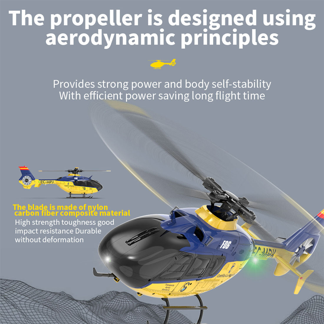 YU XIANG EC-135 1/36 Scale 6CH Direct Drive Brushless RC Helicopter RTF 3D/6G-helloworld7