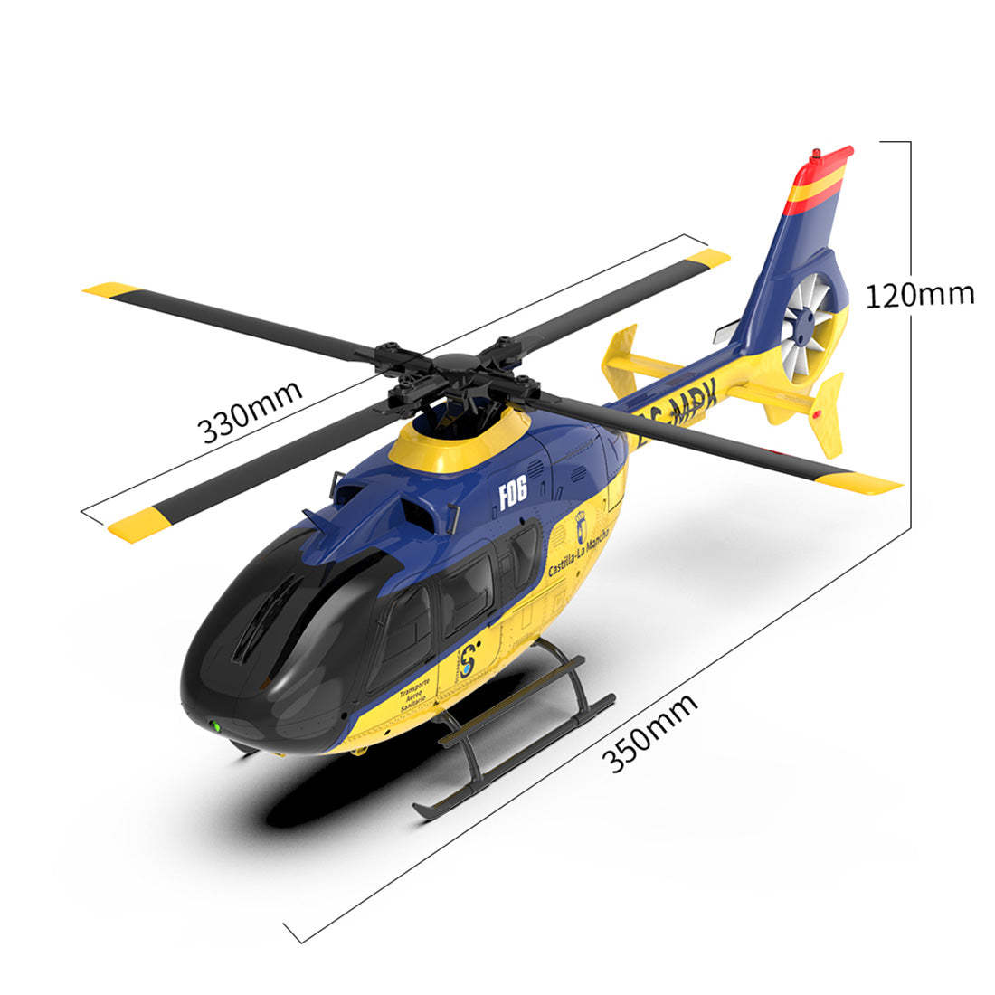 HelloWorld7-YU XIANG EC-135 1/36 2.4G 6CH Direct Drive Brushless 3D/6G RC Helicopter Model - RTF Version-helloworld7