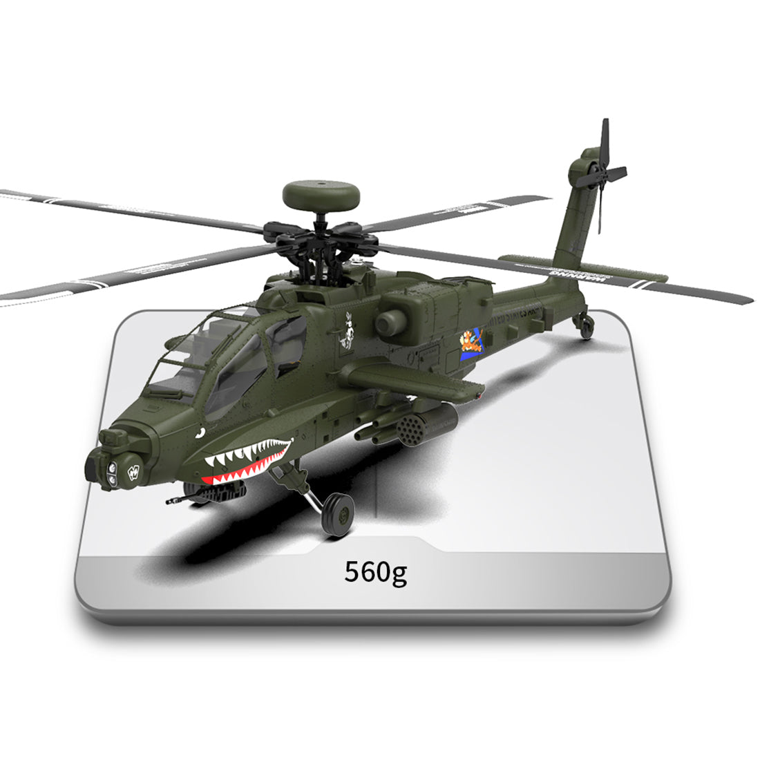 HelloWorld7-YU XIANG F11 AH-64 Apache RC Helicopter Model 1/32 Scale 2.4G 6CH