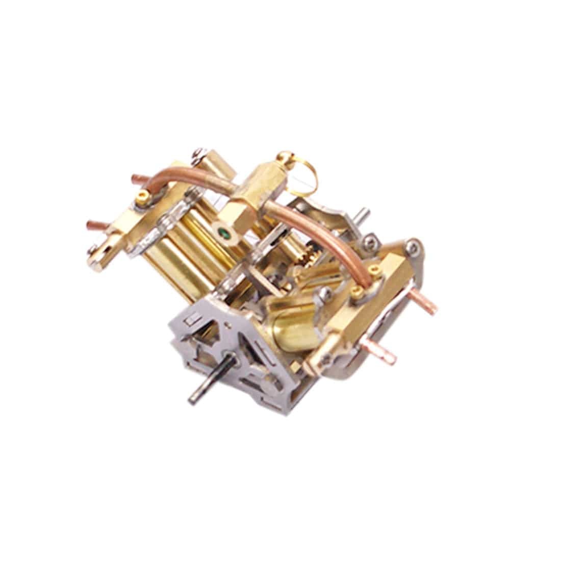 HelloWorld7-Mini V4 Brass Steam Engine Model Reverse Gearbox (without Boiler)