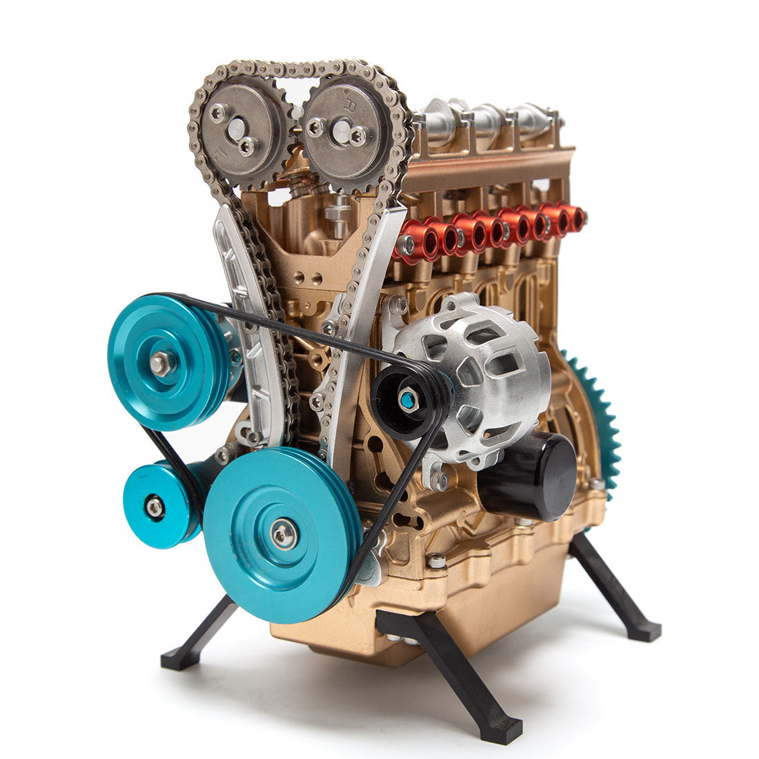 TECHING DM13 Pre-Assembled Inline 4 Cylinder Metal Engine Model Limited Clearance-helloworld7