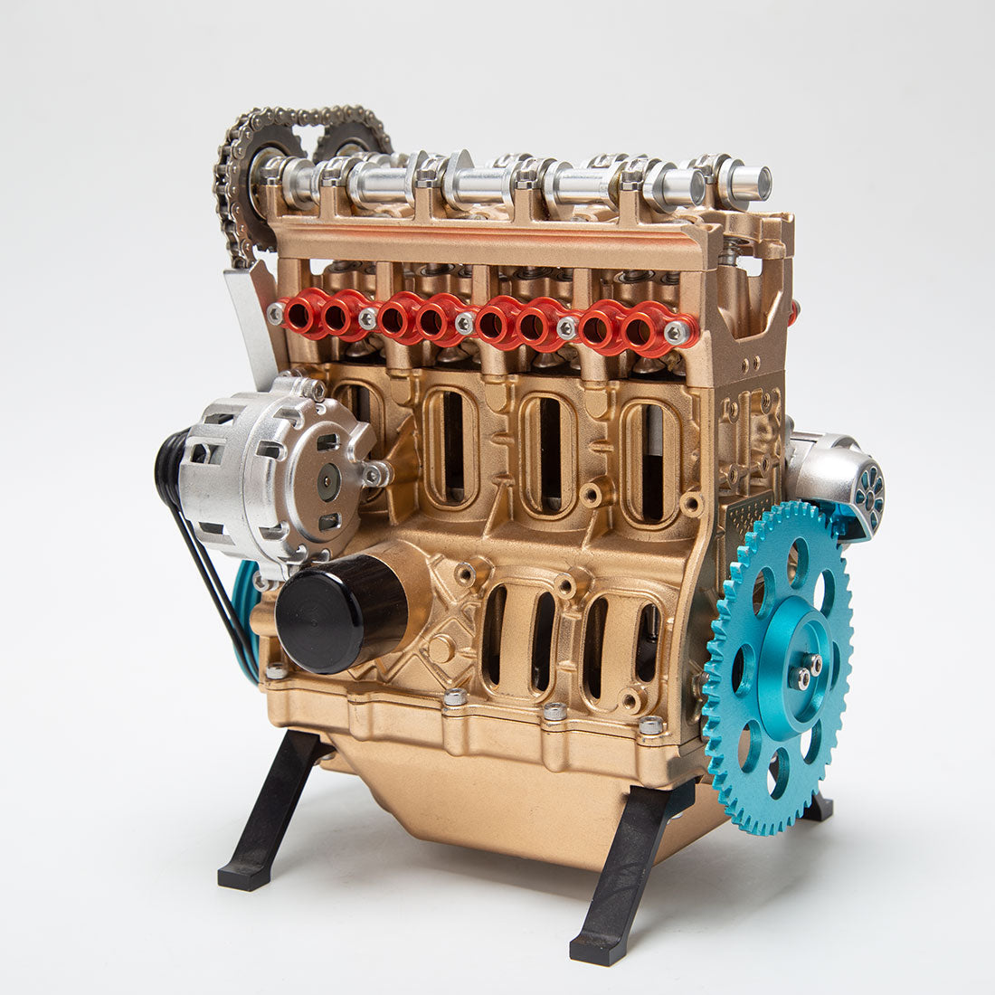 TECHING DM13 Pre-Assembled Inline 4 Cylinder Metal Engine Model Limited Clearance-helloworld7