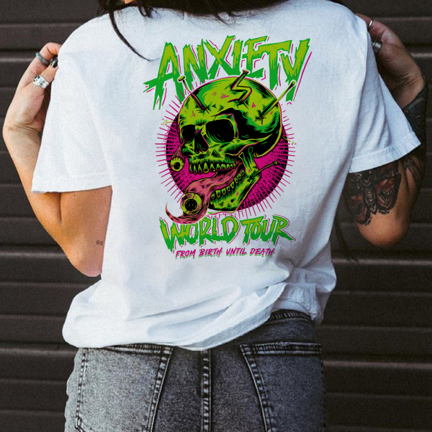 ANXIETY WORLD TOUR Skull Print Women's T-shirt