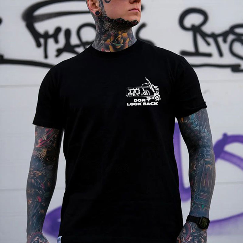 OH LOOK NOBODY GIVES A SHIT Skull With OK Print Men's T-shirt