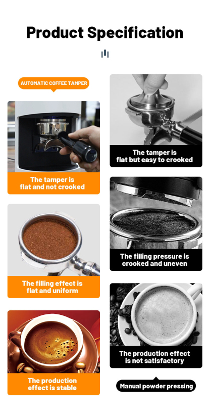 Automatic Coffee Powder Press Electric Coffee Tamper Adjustable Pressure Automatic Espressoe Tamper