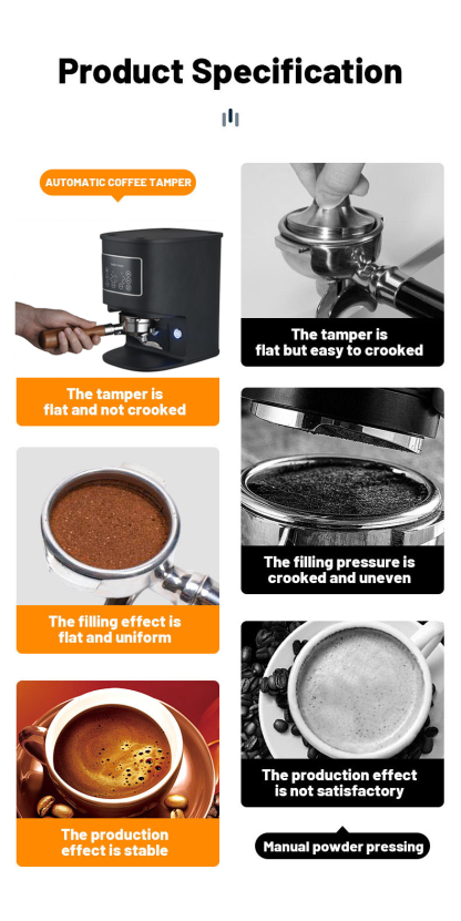 58mm Automatic Coffee Tamper 24V Electric Coffee Tamping Machine Professional Commercial Coffee Equipment