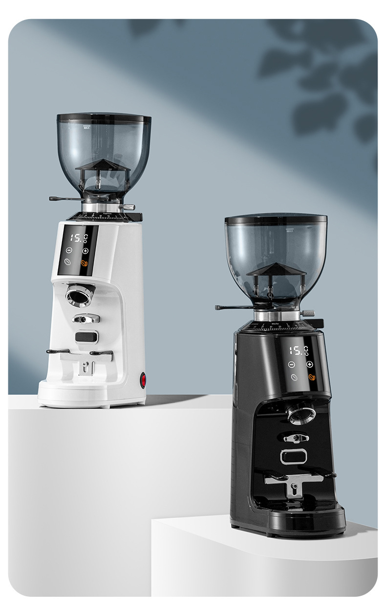 64mm Stainless Steel Flat Burr Espresso Grinder Professional Electric Turkish Coffee Grinder With Press Air Jet