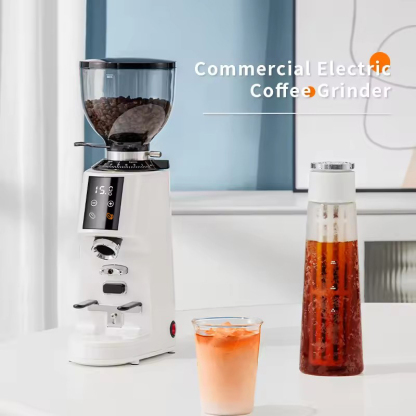 64mm Stainless Steel Flat Burr Espresso Grinder Professional Electric Turkish Coffee Grinder With Press Air Jet