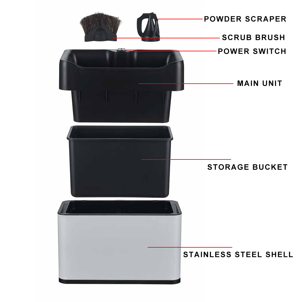 Professional Commercial Coffee Tools for Barista Electric Coffee Portafilter Cleaner No-wipe Automatic Coffee Grounds Knock Box