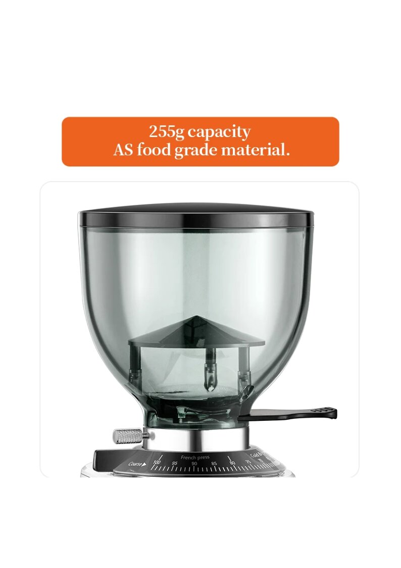 Professional Espresso Grinder Electric 64mm Stainless Steel Flat Burr Coffee Grinder