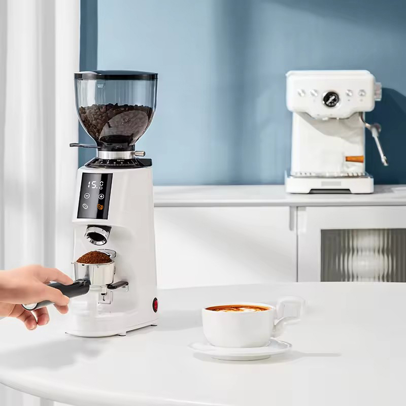 64mm Stainless Steel Flat Burr Espresso Grinder Professional Electric Turkish Coffee Grinder With Press Air Jet