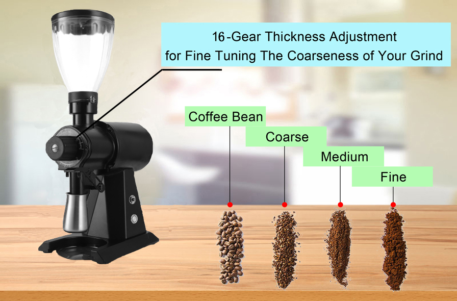Commercial Grinding Espresso Coffee Grinder Electric Cappuccino Latte Coffee Bean Grinder 98mm Flat Burr Coffee Grinder