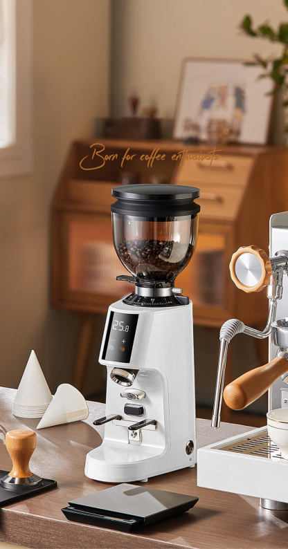 Professional Espresso Grinder Electric 64mm Stainless Steel Flat Burr Coffee Grinder