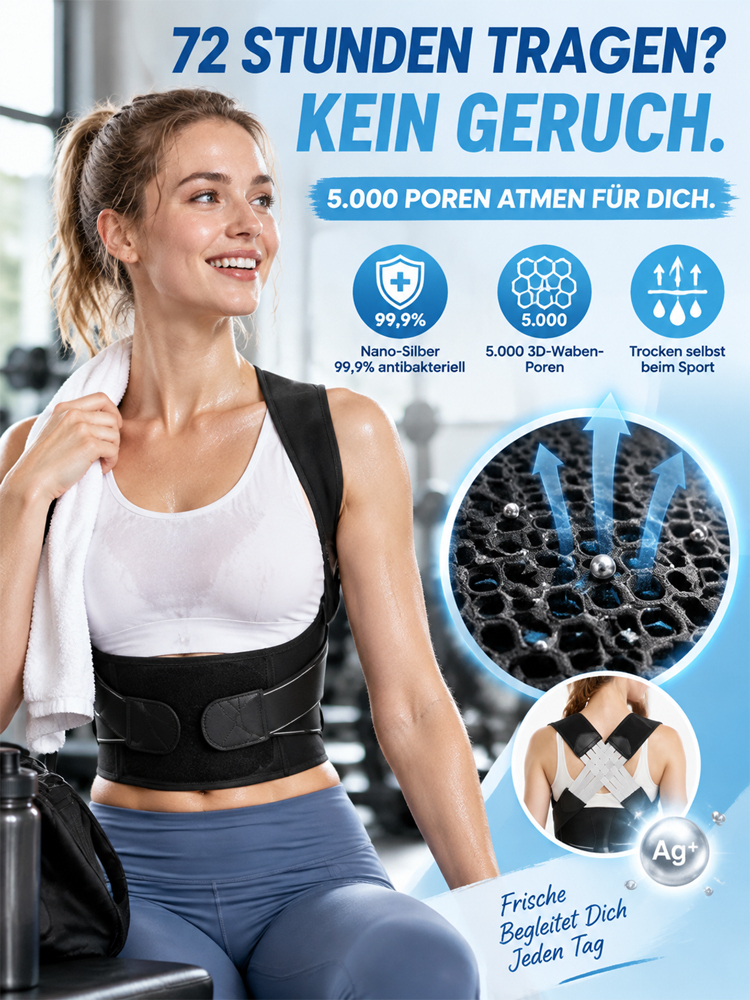 Haltungskorrektor zur Vorbeugung von Rundrücken und Verschönerung des Rückens ✨Täglich nur 10 Min. – sichtbare Ergebnisse in 7 Tagen!