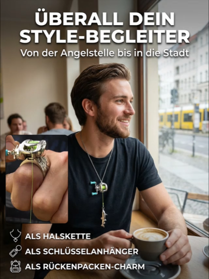 🎣100% originalgetreuer Mini-Baitcaster – tragbar als Anhänger!