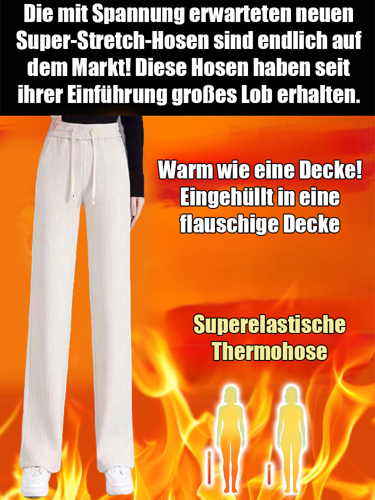 Extremwärme bis -40 °C: Innen mit feinster australischer Merino-Wolle – Elastische Cordhose mit Bund