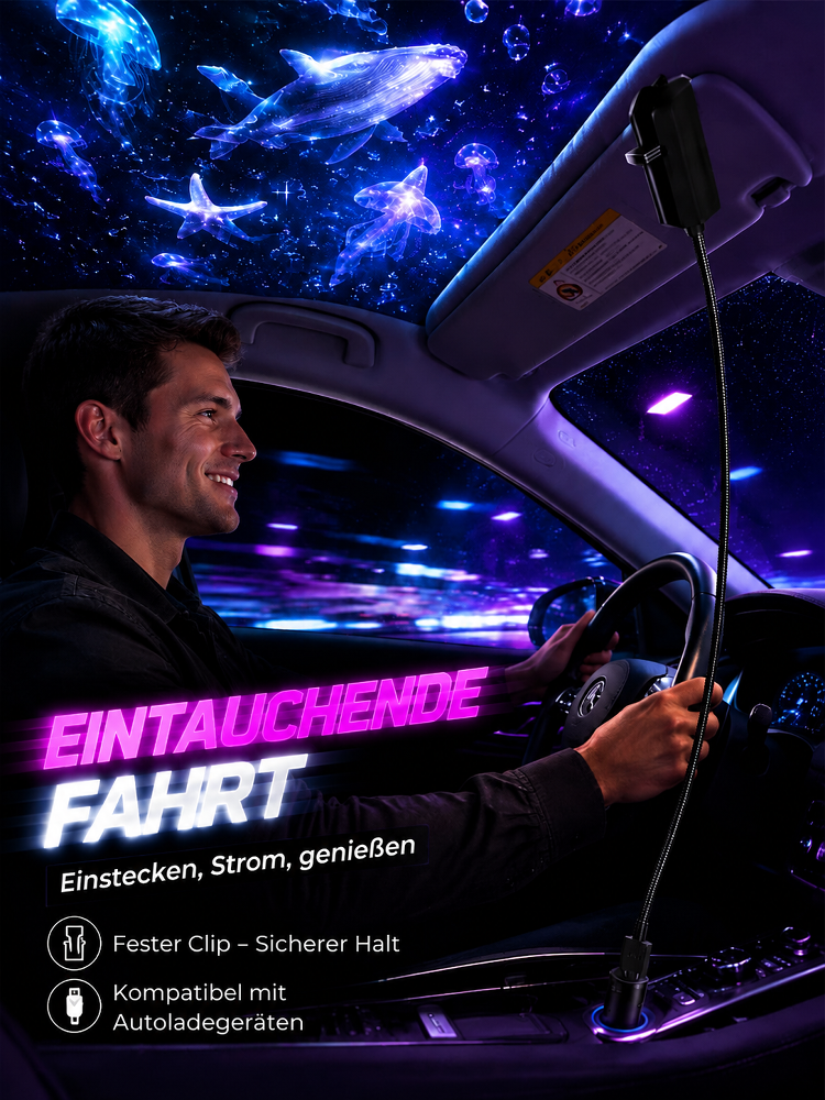Comauo™ – Ozean & Sternenhimmelprojektor: Ultra-HD 3D-Hologrammprojektion. In nur 1 Sekunde haben Sie Ihr eigenes, täuschend echtes Aquarium!