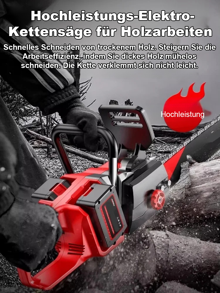 Durchtrennt 80-cm-Baumstämme in 3 Sekunden! Hochleistungs-Elektro-Kettensäge für Holzarbeiten