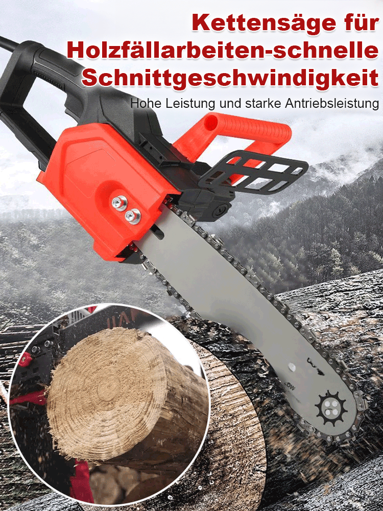 Durchtrennt 80-cm-Baumstämme in 3 Sekunden! Hochleistungs-Elektro-Kettensäge für Holzarbeiten