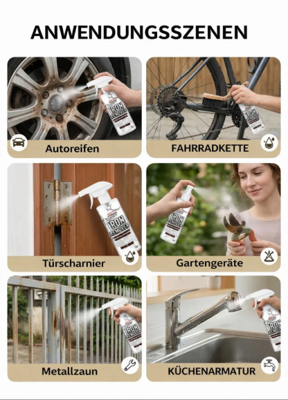 【Ohne Schleifen! Rostfrei in 3 Sekunden!】Multifunktionales Metall-Entrostungsspray💪