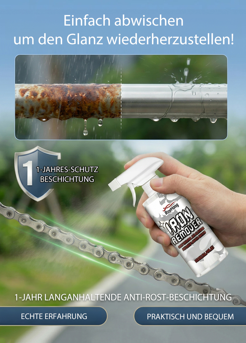 【Ohne Schleifen! Rostfrei in 3 Sekunden!】Multifunktionales Metall-Entrostungsspray💪