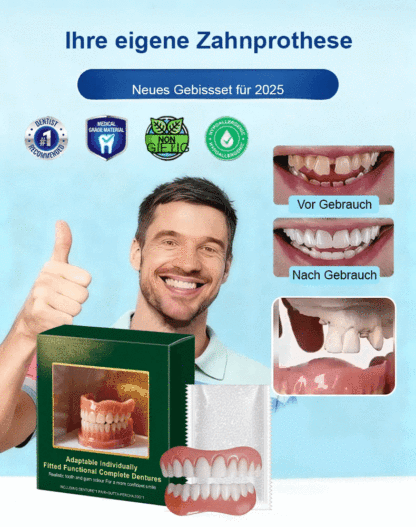 👍Für alle Zahntypen geeignet! Perfekte Passform in nur 1 Minuten. Zahnersatz-Veredelungsset für schöne Zähne