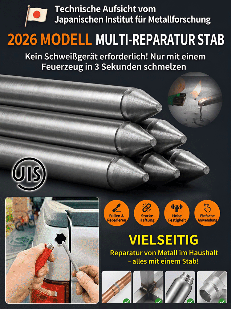 Keine Fachkenntnisse nötig - 🔥Schmelzen per Feuerzeug | Upgraded Version Versatile Reparatur Schweißleisten - Ein Stab für alle Metalle🔧