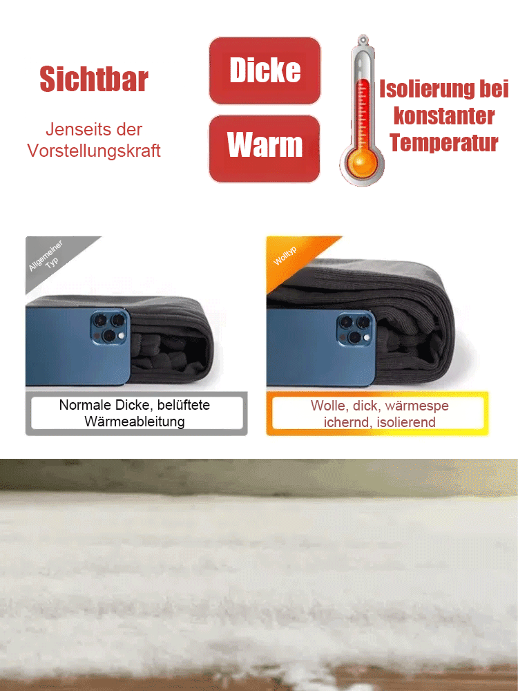 Extremwärme bis -40 °C: Innen mit feinster australischer Merino-Wolle – Elastische Cordhose mit Bund