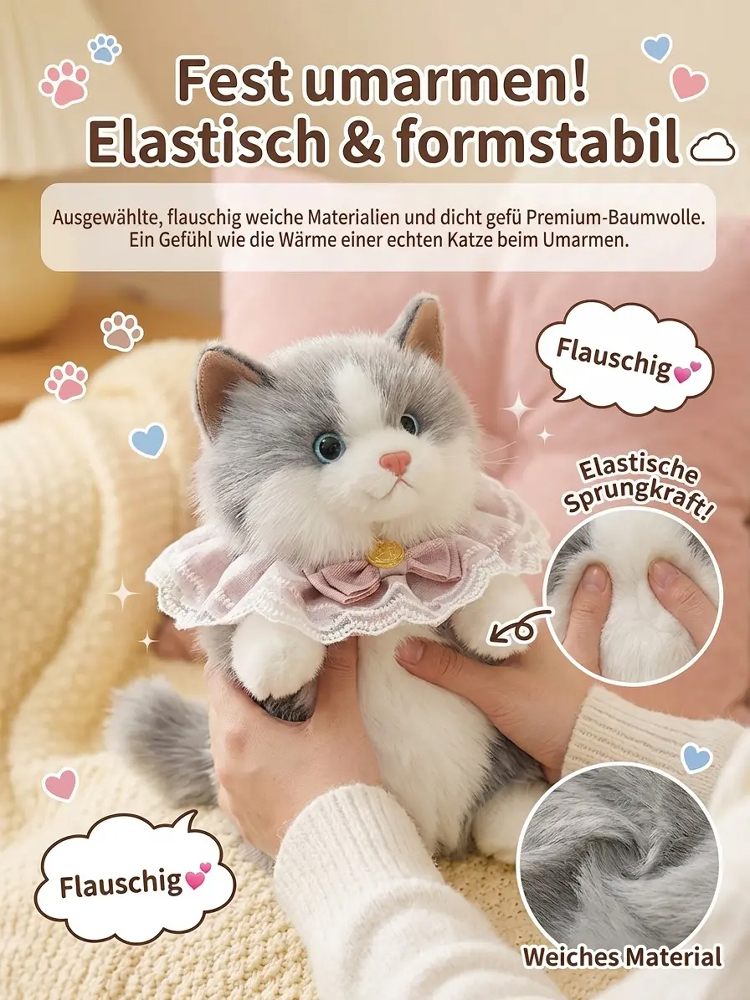 🔥 NEU: KI-Katze mit echtem Fell! Ragdoll-Katzen Plüschtier | 💖 24/7 Gesellschaft – nie wieder einsam! | ✅ Kein Katzenklo, kein Stress!