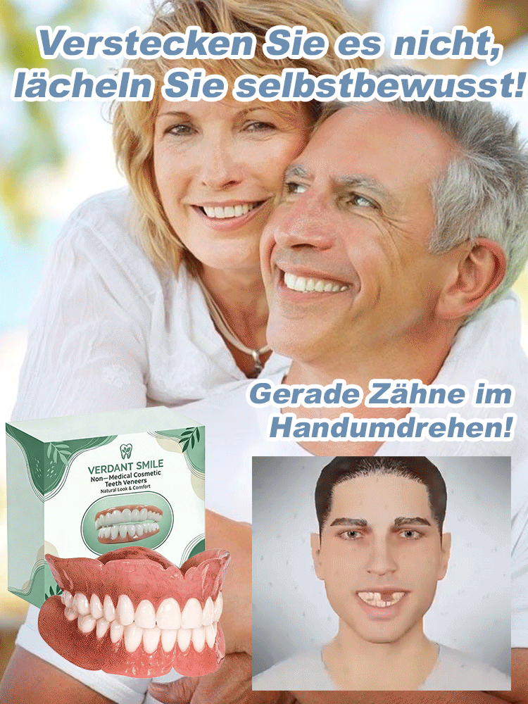 Ihr neues Lächeln in nur 3 Minuten – ganz einfach von zu Hause aus!【Kein Kleber, kein Zahnarzt】Hochwertiges, maßgefertigtes Vollprothesenset