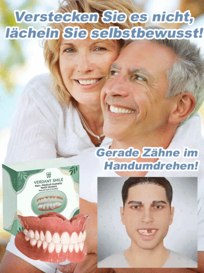 Ihr neues Lächeln in nur 3 Minuten – ganz einfach von zu Hause aus!【Kein Kleber, kein Zahnarzt】Hochwertiges, maßgefertigtes Vollprothesenset