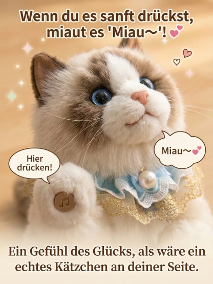 🔥 NEU: KI-Katze mit echtem Fell! Ragdoll-Katzen Plüschtier | 💖 24/7 Gesellschaft – nie wieder einsam! | ✅ Kein Katzenklo, kein Stress!