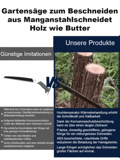 10-cm-Stamm in 1 Sekunde durchgesägt!【Holz sägen wie durch Schlamm】 Manganstahl-Gartenschere