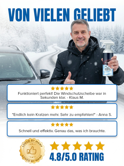 Eis weg in 3 Sekunden – Ohne Kratzen, Ohne Warten! Autoschnee- und Eisentferner-Spray. Wirksam bis zu −45 °C!