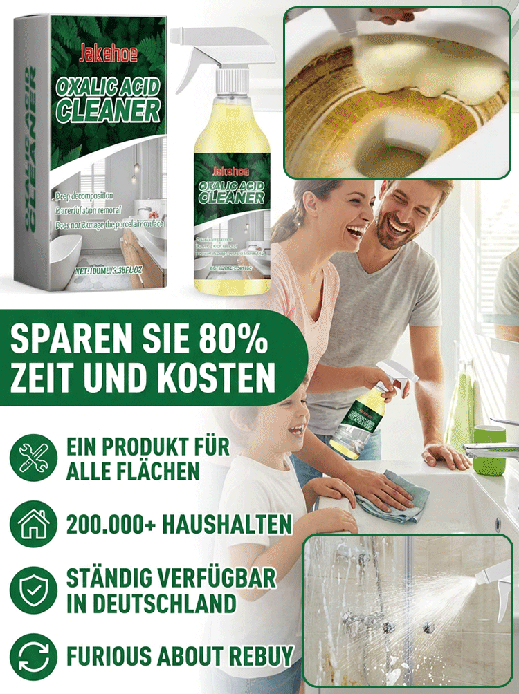 ✨Kein Schrubben mehr! 🧼Entfernt selbst 10 Jahre alten Kalk in nur 3 Sekunden! Oxalsäure Fleckenentferner