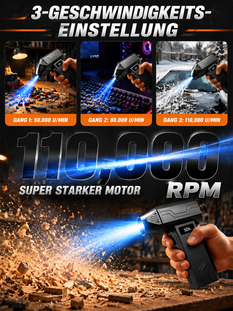 🌪️ 2-in-1 Power-Monster: Blasen & Saugen mit 32.000 Pa ❄️ Schnee & Eis schmelzen in nur 10 Sekunden (5000W / 55°C)