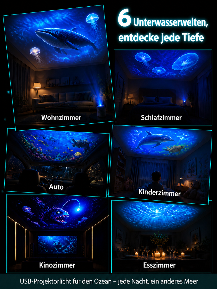 Comauo™ – Ocean & Galaxy Projektor: Ultra-HD 3D-Projektionstechnik für dein Zuhause & Auto – in nur 1 Sekunde ein echtes Aquarium!