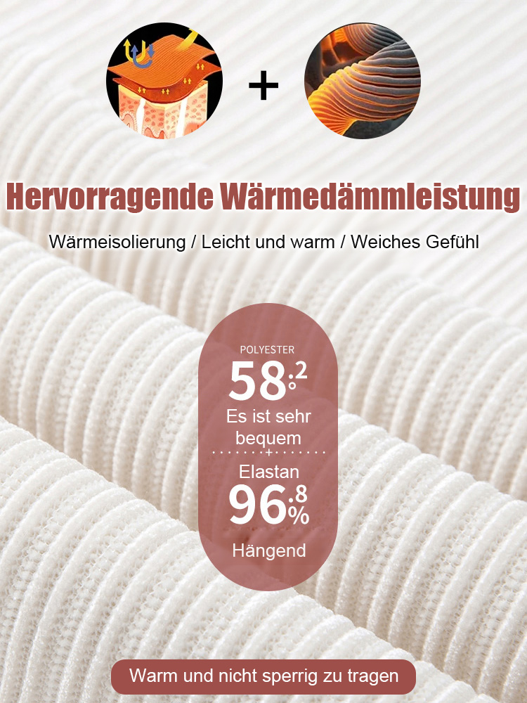 Extremwärme bis -40 °C: Innen mit feinster australischer Merino-Wolle – Elastische Cordhose mit Bund