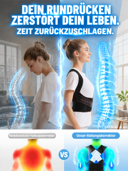 Haltungskorrektor zur Vorbeugung von Rundrücken und Verschönerung des Rückens ✨Täglich nur 10 Min. – sichtbare Ergebnisse in 7 Tagen!