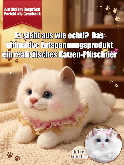 🔥 NEU: KI-Katze mit echtem Fell! Ragdoll-Katzen Plüschtier | 💖 24/7 Gesellschaft – nie wieder einsam! | ✅ Kein Katzenklo, kein Stress!