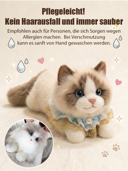 🔥 NEU: KI-Katze mit echtem Fell! Ragdoll-Katzen Plüschtier | 💖 24/7 Gesellschaft – nie wieder einsam! | ✅ Kein Katzenklo, kein Stress!