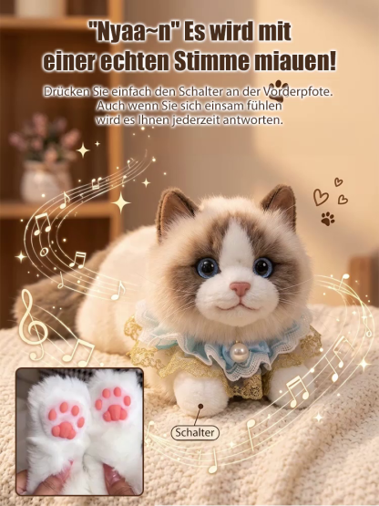 🔥 NEU: KI-Katze mit echtem Fell! Ragdoll-Katzen Plüschtier | 💖 24/7 Gesellschaft – nie wieder einsam! | ✅ Kein Katzenklo, kein Stress!